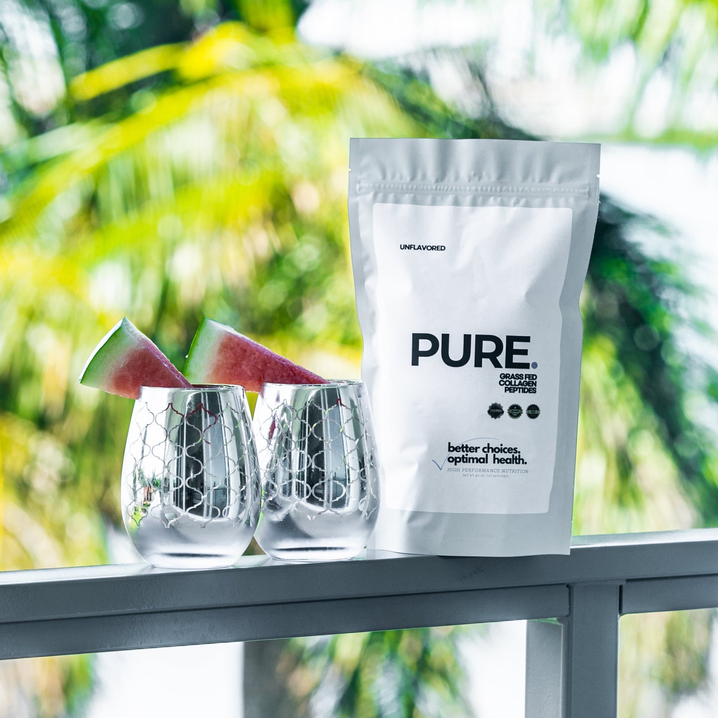 PURE:  A clean blend of grass fed collagen peptides, enriched himalayan pink salt for electrolyte balance and bioavailability