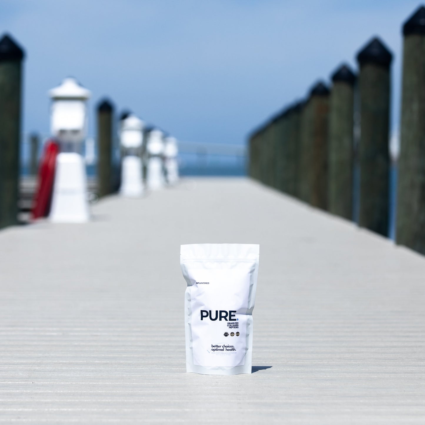 PURE:  A clean blend of grass fed collagen peptides, enriched himalayan pink salt for electrolyte balance and bioavailability