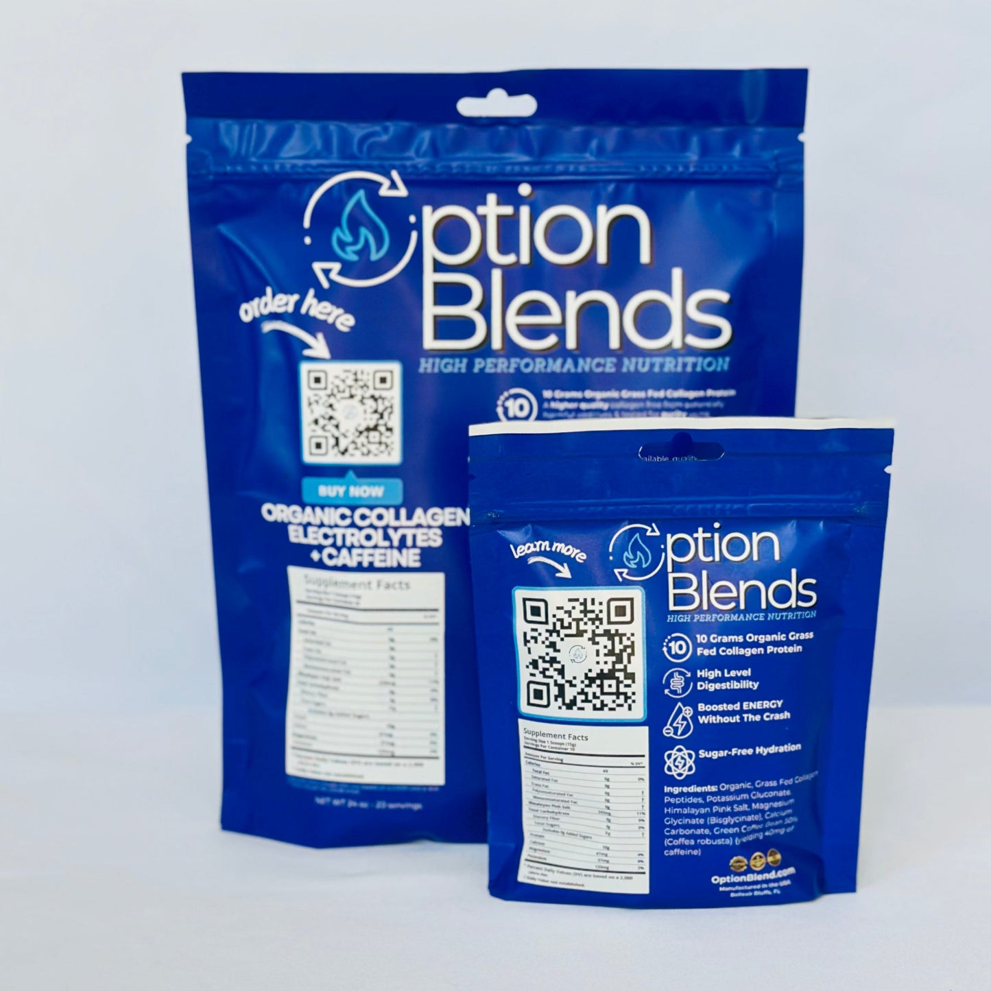 ENERGY:  A Clean Blend of Organic Grass Fed Collagen Peptides, with a Boost of Caffeine and Balanced Electrolytes for Hydration.