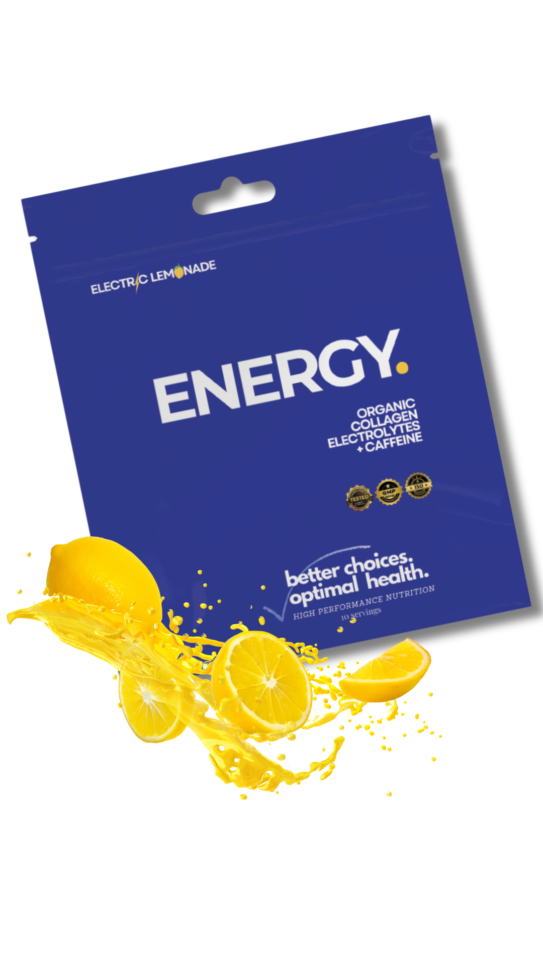 ENERGY:  A Clean Blend of Organic Grass Fed Collagen Peptides, with a Boost of Caffeine and Balanced Electrolytes for Hydration.